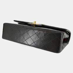 Pre Owned حقيبة كتف سلسلة سوداء شانيل ماتلاس من جلد الحمل