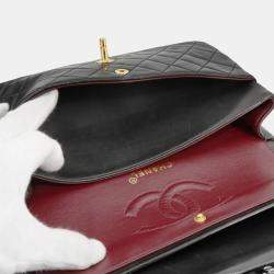 Pre Owned حقيبة كتف سلسلة سوداء شانيل ماتلاس من جلد الحمل