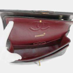 Pre Owned حقيبة كتف سلسلة سوداء شانيل ماتلاس من جلد الحمل