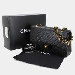 Pre Owned حقيبة كتف سلسلة سوداء شانيل ماتلاس من جلد الحمل