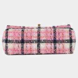 Pre Owned Chanel Chain Shoulder Bag With Coco Mark Matelasse 20 Tweed