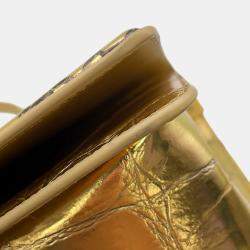 مملوكة مسبقًا حقيبة كتف بسلسلة شانيل بوي جلد منقوش بشعار "كوكو"