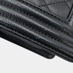 مملوكة مسبقًا حقيبة كتف شانيل سلسلة ماتلاس كوكاو مارك بوي صغيرة سوداء