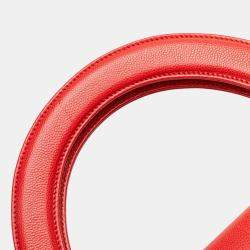 Pre Owned Chanel Coco Mark Red Grained Calfskin Leather Shoulder Bag