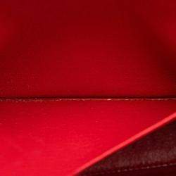 Pre Owned Chanel Coco Mark Red Grained Calfskin Leather Shoulder Bag