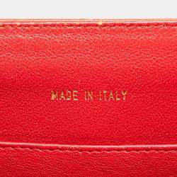 Pre Owned Chanel Coco Mark Red Grained Calfskin Leather Shoulder Bag