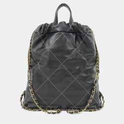 مملوكة مسبقًا Chanel 22 Black Calfskin Leather Backpack