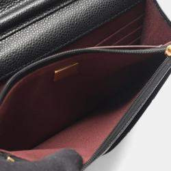 Pre Owned Chanel Matelasse Shoulder Bag In Grained Calfskin Caviar Leather Black