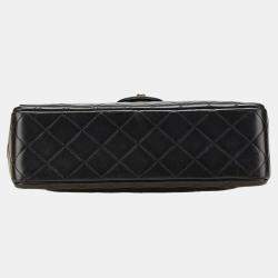 Pre Owned Chanel Matelasse Coco Mark Paris Limited Edition Chain Shoulder Bag Black Lambskin