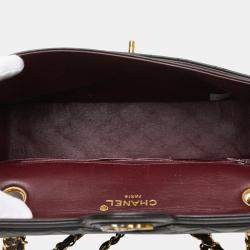 Pre Owned Chanel Matelasse Coco Mark Paris Limited Edition Chain Shoulder Bag Black Lambskin