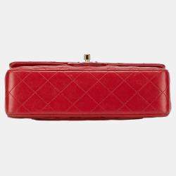 مملوكة مسبقًا حقيبة كتف شانيل ماتلاسي 23 مزدوجة الغلق بسلسلة علامة كوكو جلد أحمر