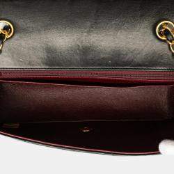 مملوكة مسبقًا حقيبة شانيل ماتيلاس ديانا 25 كوكو مارك كروس بودي بسلسلة على الكتف جلد الحمل باللون الأسود