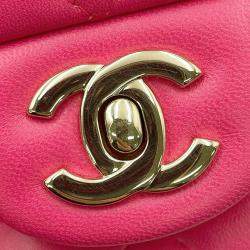 Pre Owned Chanel Chain Shoulder Bag Matelasse Coco Mark Mini Lambskin Single Flap