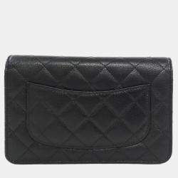 Pre Owned Chanel Black Leather Wallet