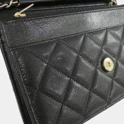 Pre Owned Chanel Black Leather Wallet