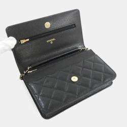 Pre Owned Chanel Black Leather Wallet