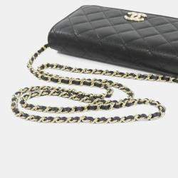 Pre Owned Chanel Black Leather Wallet