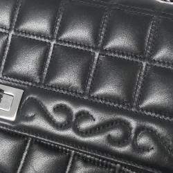 Pre Owned حقيبة كتف شانيل جلد أسود