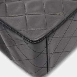 Pre Owned حقيبة كتف شانيل ديكا ماتيلاسي ٣٤ جلد خروف أسود