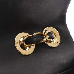 Pre Owned حقيبة كتف شانيل ديكا ماتيلاسي ٣٤ جلد خروف أسود