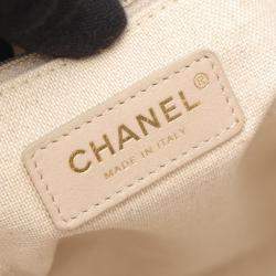 مملوكة مسبقًا Chanel Deauville Tote Bag Canvas And Leather Beige White