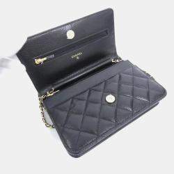 Pre Owned Chanel Timeless Classic Line Chain Wallet