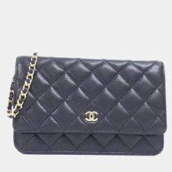 Pre Owned Chanel Timeless Classic Line Chain Wallet