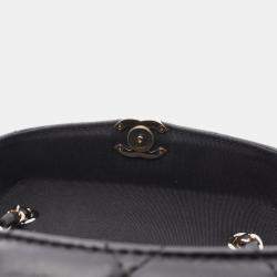 Pre Owned حقيبة كتف صندوق صغيرة بشريط شانيل ماتلاسي سوداء جلد ال خروف