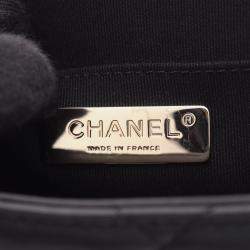 Pre Owned حقيبة كتف صندوق صغيرة بشريط شانيل ماتلاسي سوداء جلد الخروف