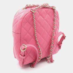 مملوكة مسبقًا حقيبة ظهر شانيل ماتيلس جلد عجل محبب زهري