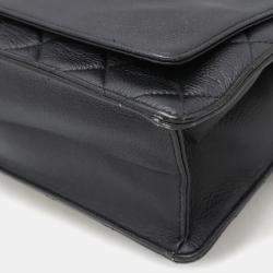 Pre Owned حقيبة كتف شانيل ماتلاس كو كو مارك سلسلة شنطة يد جلد كافيار أسود