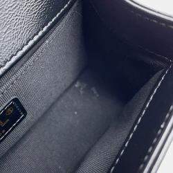 Pre Owned حقيبة كتف سلسلة شانيل بوي صغيرة جلد مع علامة كوكو خط أسود