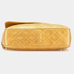 مملوكة مسبقًا حقيبة كتف سلسلة كرة كوكو ماتيلس شانيل جلد خروف ذهبي