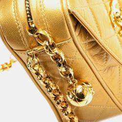 مملوكة مسبقًا حقيبة كتف سلسلة كرة كوكو ماتيلس شانيل جلد خروف ذهبي