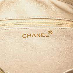 مملوكة مسبقًا حقيبة كتف سلسلة كرة كوكو ماتيلس شانيل جلد خروف ذهبي