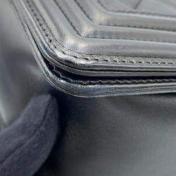 Pre Owned Chanel Chain Shoulder Bag With Coco Mark And Matelasse Design Boy Lambskin