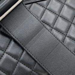 Pre Owned Chanel Chain Shoulder Bag With Coco Mark And Matelasse Design Boy Lambskin