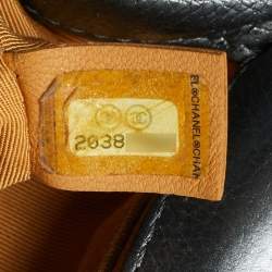 Pre Owned حقيبة شانييلا قلاب جلد مبطن معدني رمادي متوسط بويا