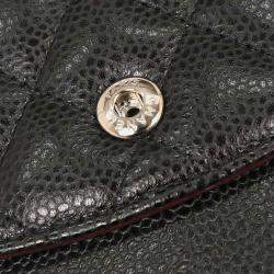 مملوكة مسبقًا حقيبة كتف شانيل كلاسيكية قلاب مزدوج سوداء جلد عجل متوسطة