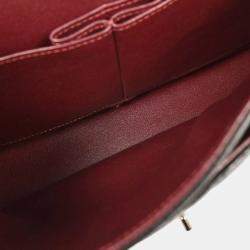 مملوكة مسبقًا حقيبة كتف شانيل كلاسيكية قلاب مزدوج سوداء جلد عجل متوسطة