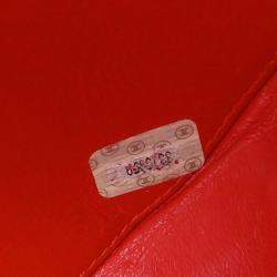 Pre Owned Chanel Red Patent Leather Round Vanity Handbag