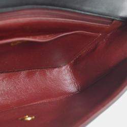 Pre Owned Chanel Black Lambskin Medium Classic Single Flap Shoulder Bag