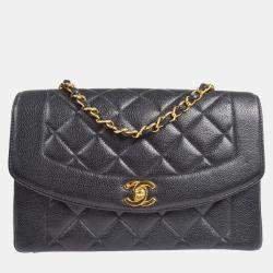 مملوكة مسبقًا Chanel Black Calfskin Medium Diana Chain Shoulder Bag