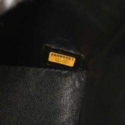 Pre Owned Chanel Black Calfskin Medium Classic Double Flap Shoulder Bag