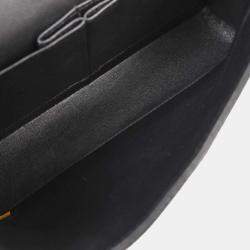 Pre Owned Chanel Black Calfskin Medium Classic Double Flap Shoulder Bag