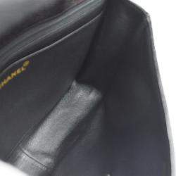 Pre Owned Chanel Black Calfskin Mademoiselle Jumbo Classic Flap Bag