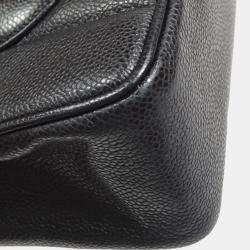 Pre Owned Chanel Black Calfskin Mademoiselle Jumbo Classic Flap Bag