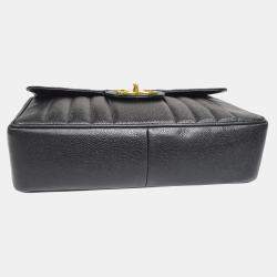 Pre Owned Chanel Black Calfskin Mademoiselle Jumbo Classic Flap Bag