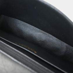 Pre Owned Chanel Black Lambskin Single Flap Shoulder Bag