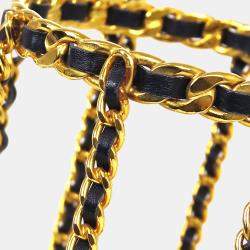 مملوكة مسبقًا Chanel Gold Black Bottle Holder Shoulder Bag 94A